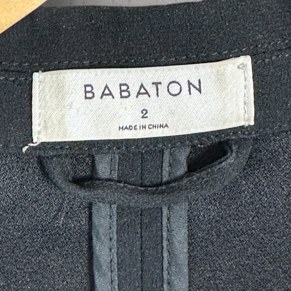 Aritzia Babaton‎ Delos Blazer Black Drape Size 2 Cupro Crepe Minimalist Career - Picture 4 of 16